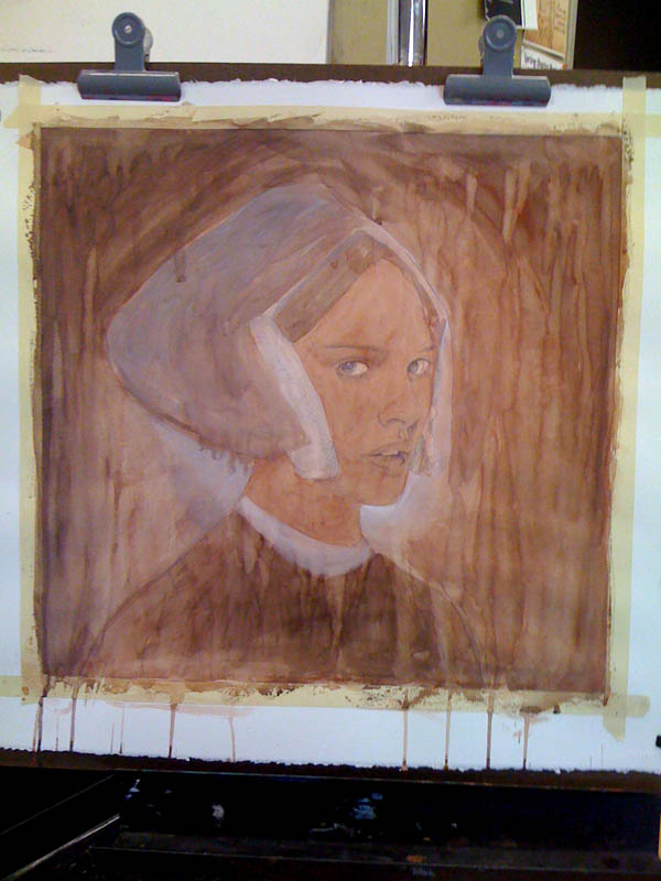 Portman wash The goauche underpainting